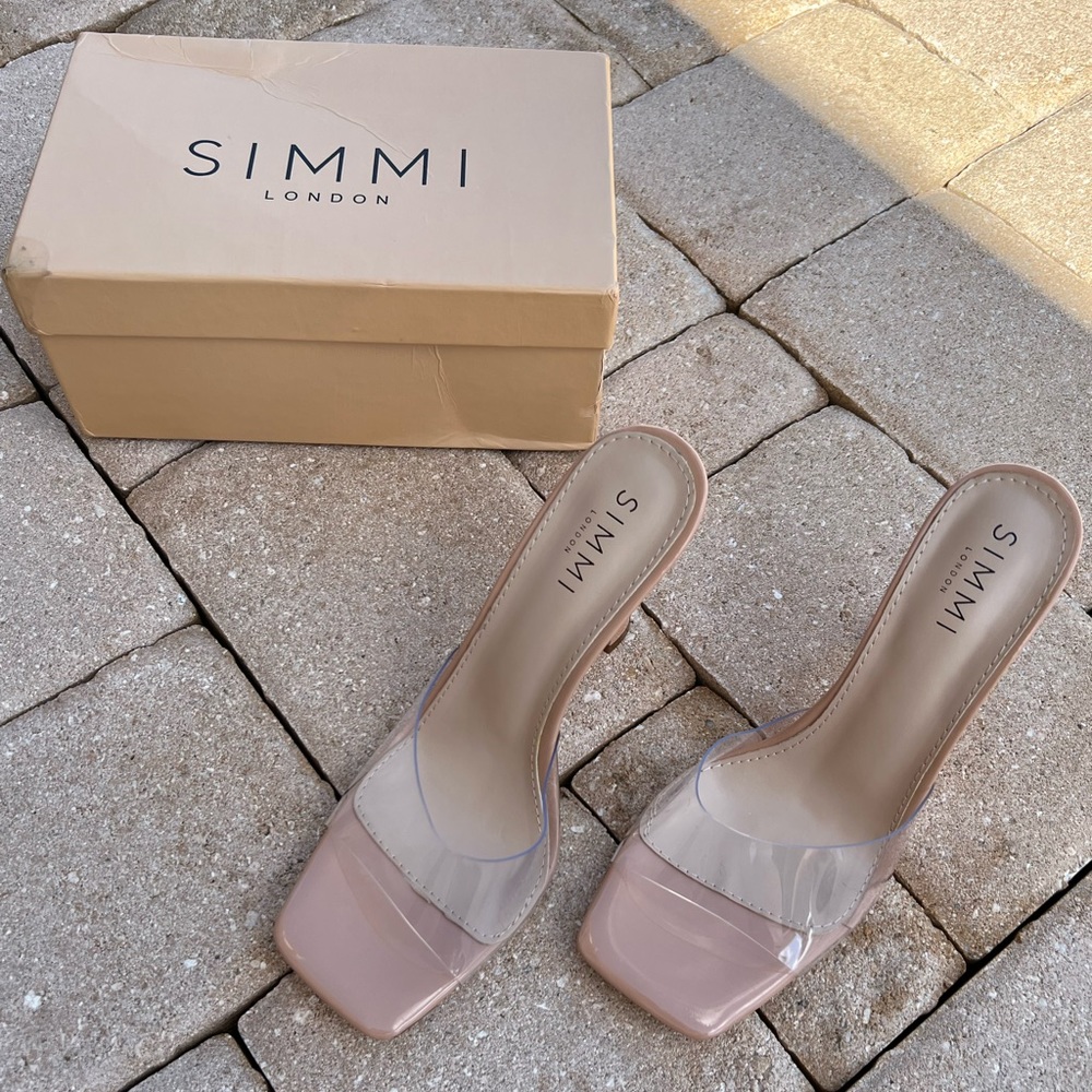 Elise Clear Nude Parent Mules UK 6 EU 30 US 8